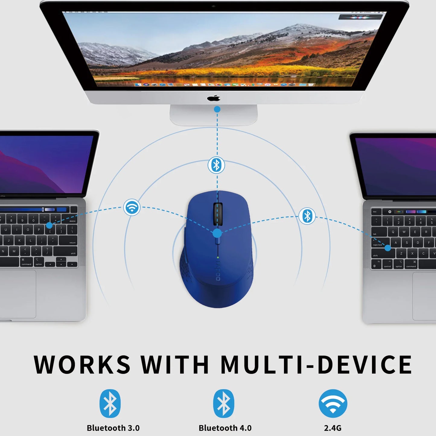 Rapoo M300G Wireless Mouse Multi-Mode Silent Mouse 1600 DPI Optical Bluetooth Mouse for Tablet Laptop Computer PC 2.4G Mice Chewyzworld LLC