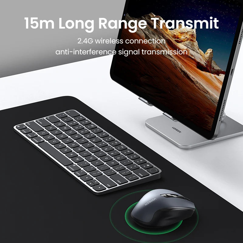 UGREEN Mouse Wireless Ergonomic Mouse 2.4GHz 4000 DPI Silent 6 Buttons For MacBook Tablet Laptop PC Mute Mice Quiet 2.4G Mouse Chewyzworld LLC