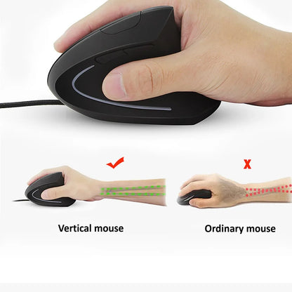 Wired Right Hand Vertical RGB Mouse Ergonomic Gaming Mouse 800 1200 1600 3200DPI USB Optical Wrist Healthy Mause for PC Computer Chewyzworld LLC