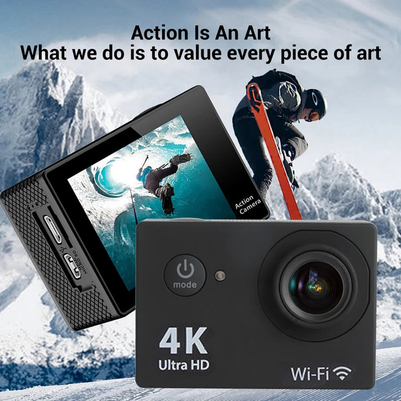 Ultra HD 4K Action Camera 1080P/30fps WiFi 2.0-inch 170D Underwater Waterproof Helmet Video Recording Cameras Go Sports Cam Pro Chewyzworld LLC