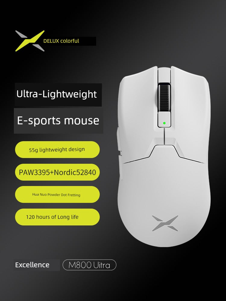 Colorful M800ultra Gaming Mouse Wired Wireless 2.4G Bluetooth Three-Model Paw3395 Lightweight Mouse 4K Chewyzworld LLC