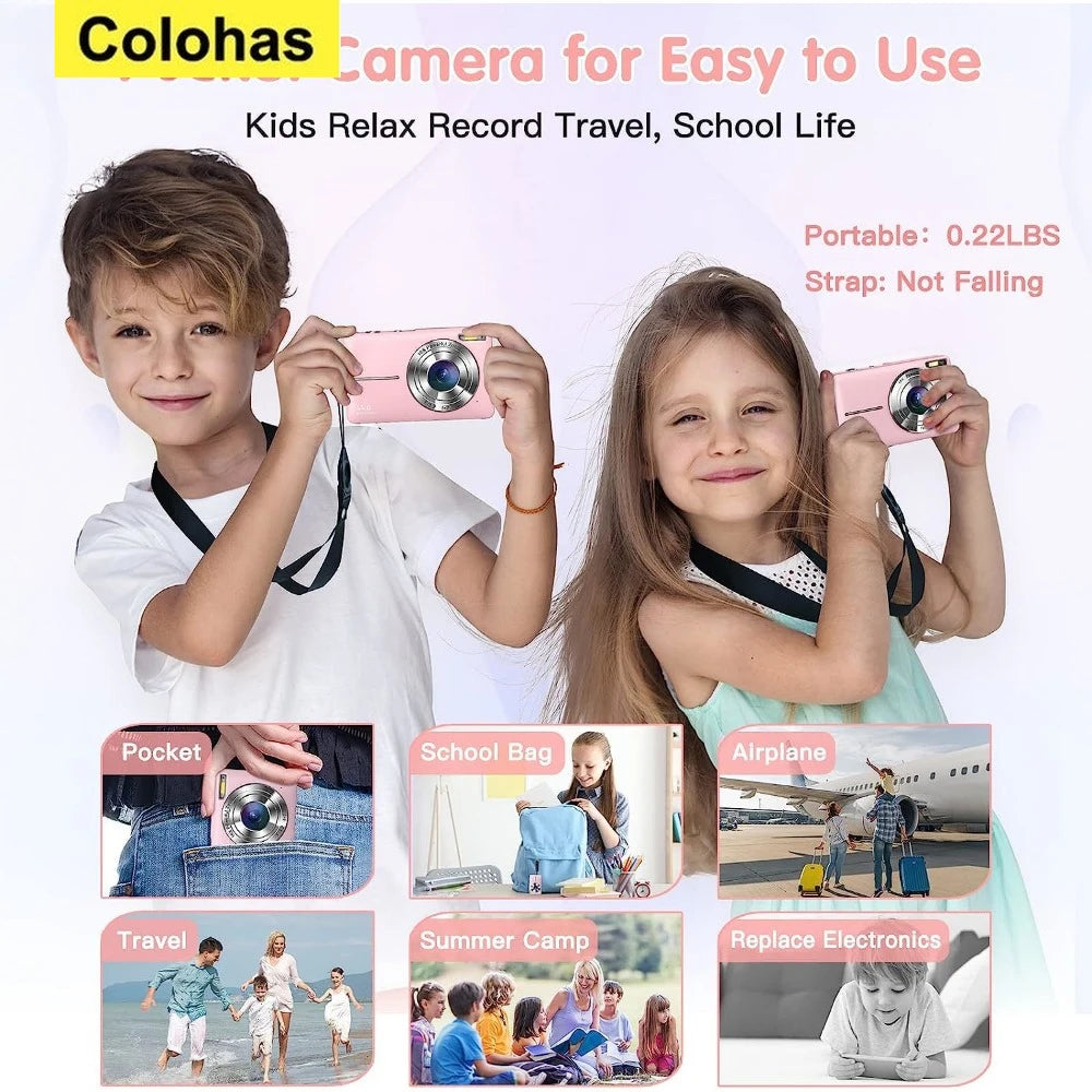 HD Digital Camera 44MP 1080P FHD Photography Camera Video Camcorder 16X Zoom Portable Vlogging Camera for Kids Adults Beginners Chewyzworld LLC