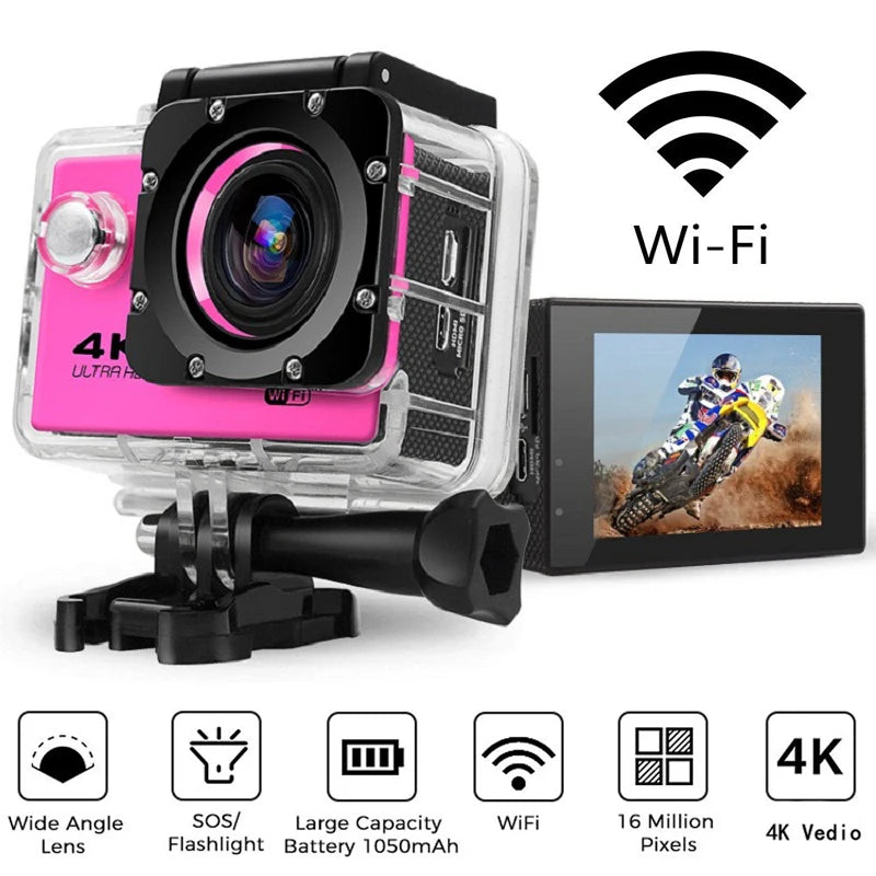 Original Ultra HD 4K/30fps Outdoor Mini Action Camera WiFi Remote Control Sport Camera Waterproof Pro Moto Helmet Sports Camera Chewyzworld LLC