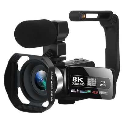 Full HD 8k Professional Video Camera 48MP WiFi Camcorder Digital 16X Zoom Streaming Auto Focus Cam Chewyzworld LLC