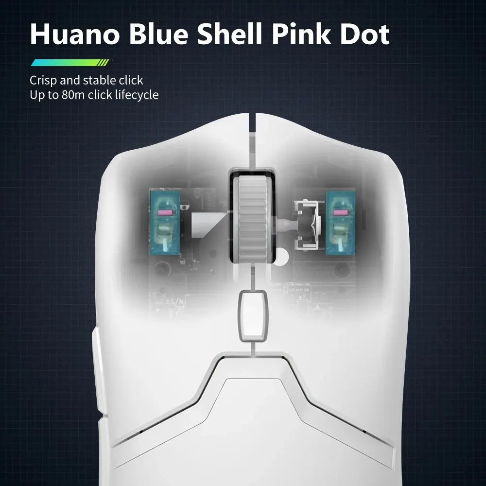 Delux M800PRO Wireless Gaming Mouse PAW3395 Rechargeable Lightweight 26000DPI Tri-Mode Huano Pink Switches Matt UV Coating Mice Chewyzworld LLC