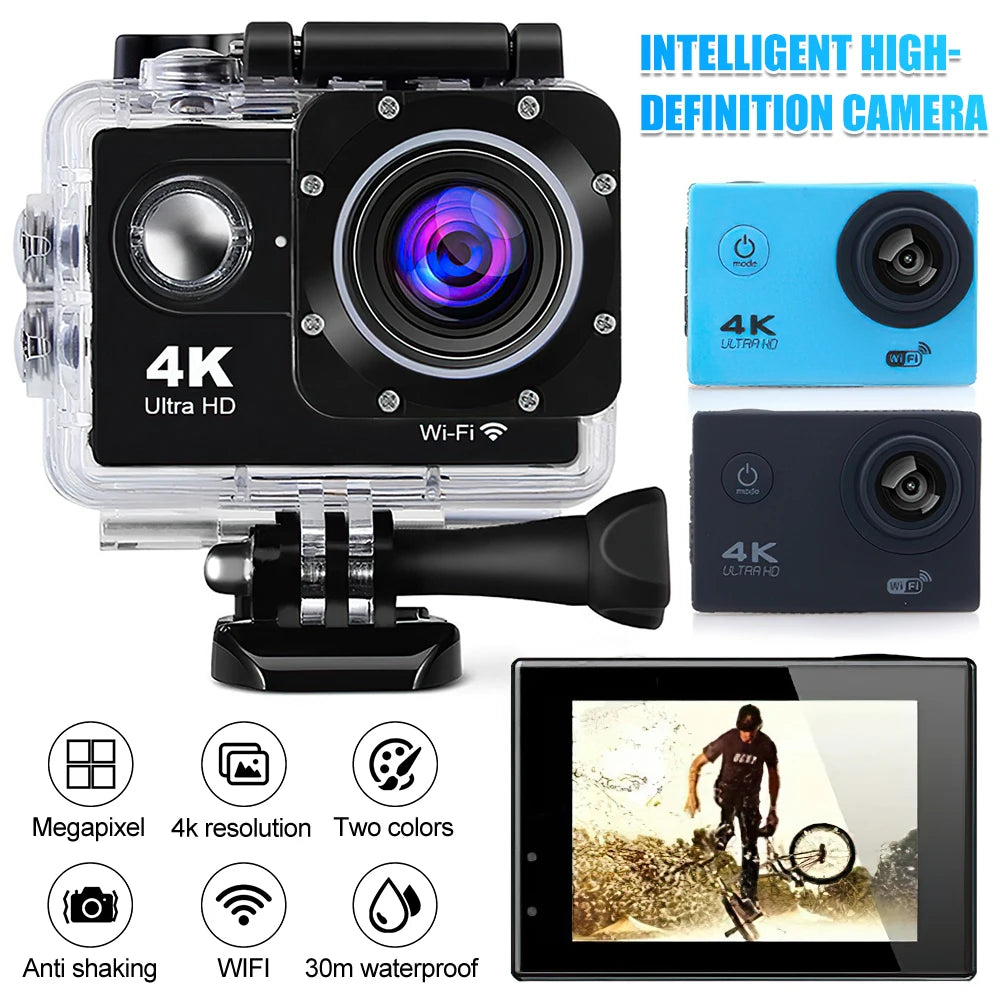 4K Action Camera 170D Underwater Video Recording Helmet Cam Waterproof 2.0-inch Screen WiFi Sports Camera DV Camcorders Recorder Chewyzworld LLC