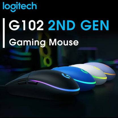 Logitech G304 G102 Wired Wireless Gaming Mouse RGB USB For PC Laptop Computer Ergonmic Mouse Gamer Mechanica Side Button Chewyzworld LLC