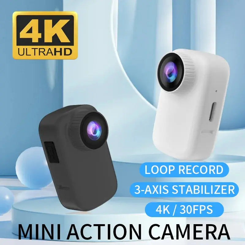 2023 New WIFI 4K HD Thumb Action Camera with Magnetic Back Clip Anti-shake Pocket Camera HD Video Driving Recorder Sports Camera Chewyzworld LLC