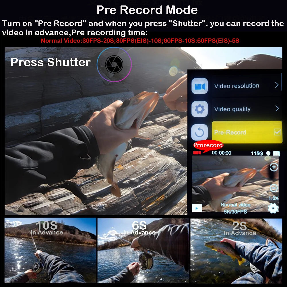5K 4K60FPS Action Camera Dual IPS Touch LCD DVR EIS 170° 30M Waterproof 5X Zoom Sport Camera With Wireless Mic&Remote Control Chewyzworld LLC