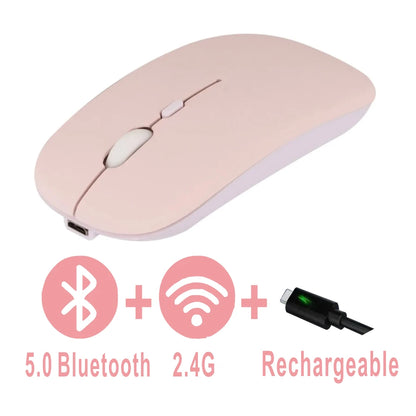 Rechargeable Bluetooth Mouse Wireless Dual Mode 5.2  Silent Computer  gaming  Ergonomic Mouse 2.4 USB for PC Laptops Chewyzworld LLC