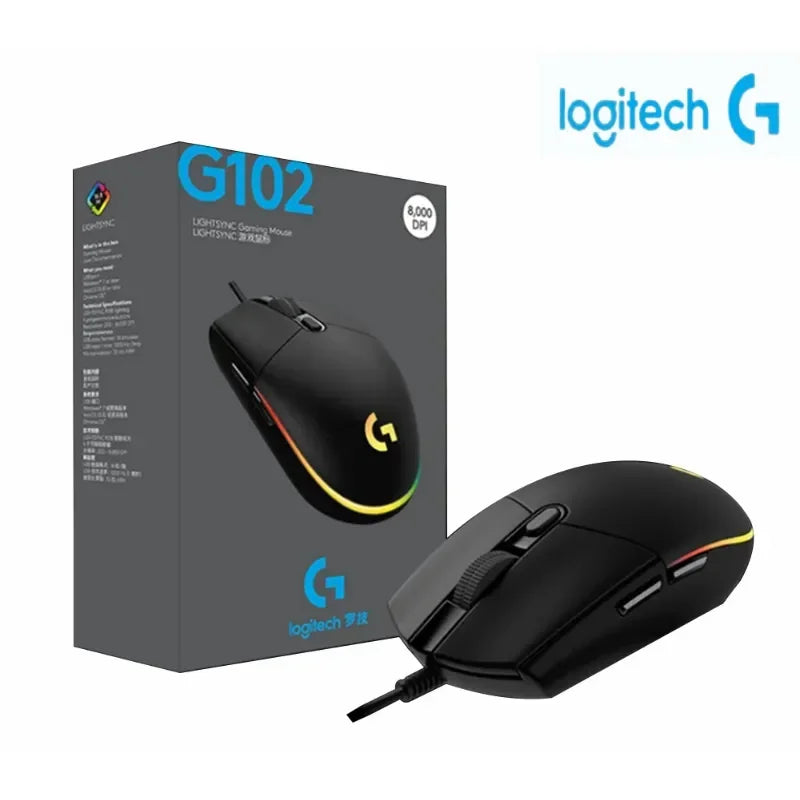 Logitech G304 G102 Wired Wireless Gaming Mouse RGB USB For PC Laptop Computer Ergonmic Mouse Gamer Mechanica Side Button Chewyzworld LLC