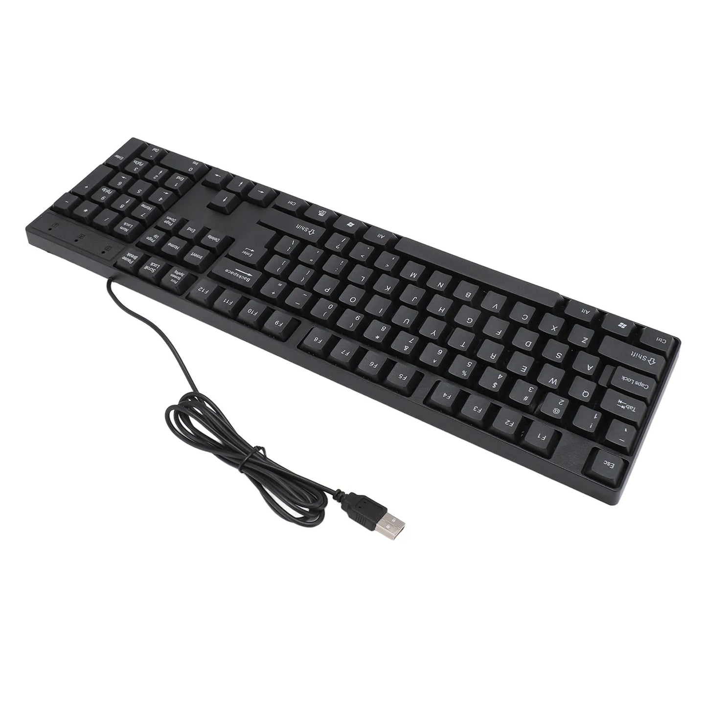 104 Keys USB Wired Keyboard English/Russian/Spanish/French Language Ergonomic Design Gaming Keyboard for Office Laptop Desktop Chewyzworld LLC