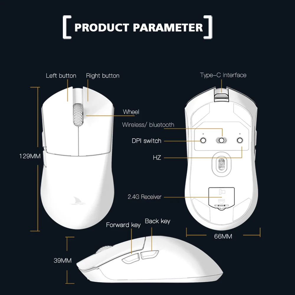 Motospeed Darmoshark M3 Bluetooth Wireless Gaming Mouse 26000DPI PAM3395 Optical Sensor Computer Office Mouse TTC For Laptop PC Chewyzworld LLC