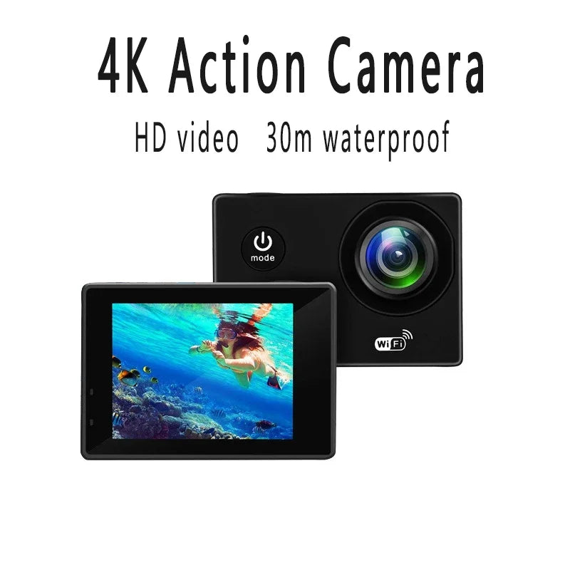 Action Camera Ultra HD 4K/30fps WiFi 2.0-inch 170D Underwater Waterproof Helmet Video Recording Cameras Sport Cam Chewyzworld LLC