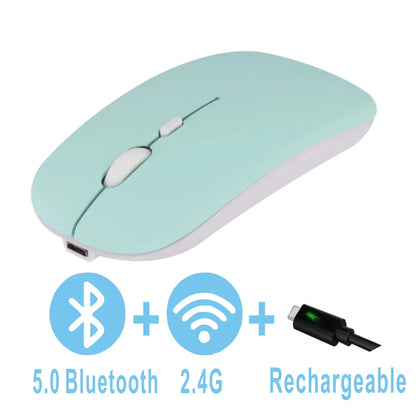 Rechargeable Bluetooth Mouse Wireless Dual Mode 5.2  Silent Computer  gaming  Ergonomic Mouse 2.4 USB for PC Laptops Chewyzworld LLC