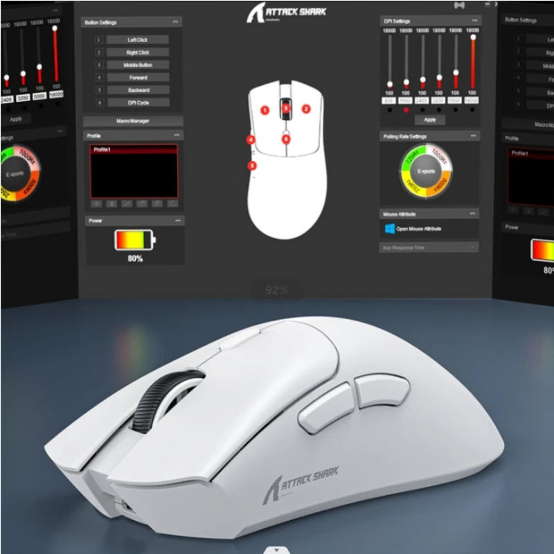 Attack Shark R1 1000Hz Bluetooth Mouse,18000dpi,PAW3311,Tri-mode Connection, Macro Gaming Mouse Chewyzworld LLC