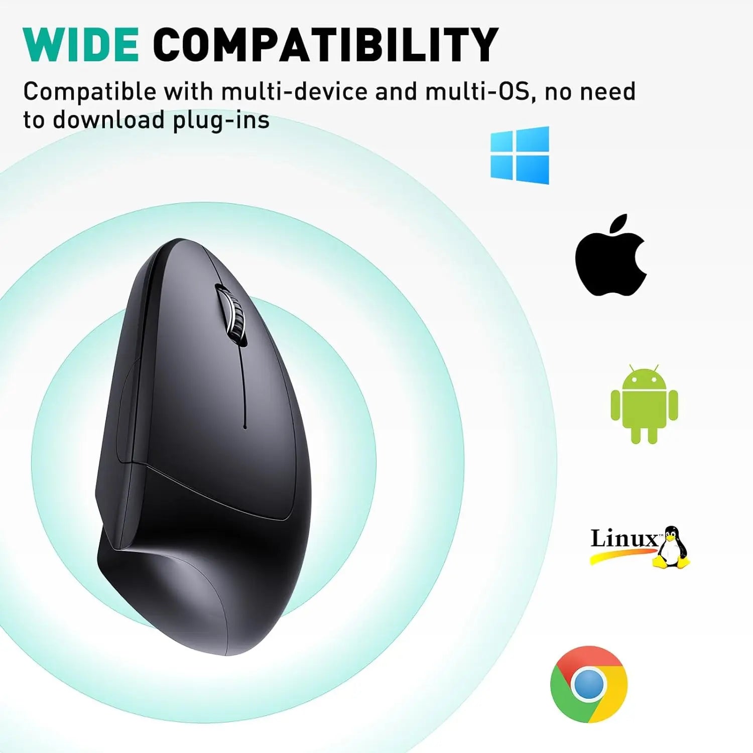 2.4G Rechargeable Wireless Bluetooth Mouse 1600 DPI 6 Buttons Silent Button Ergonomic Vertical Mouse Gaming Mouse for Laptop PC Chewyzworld LLC