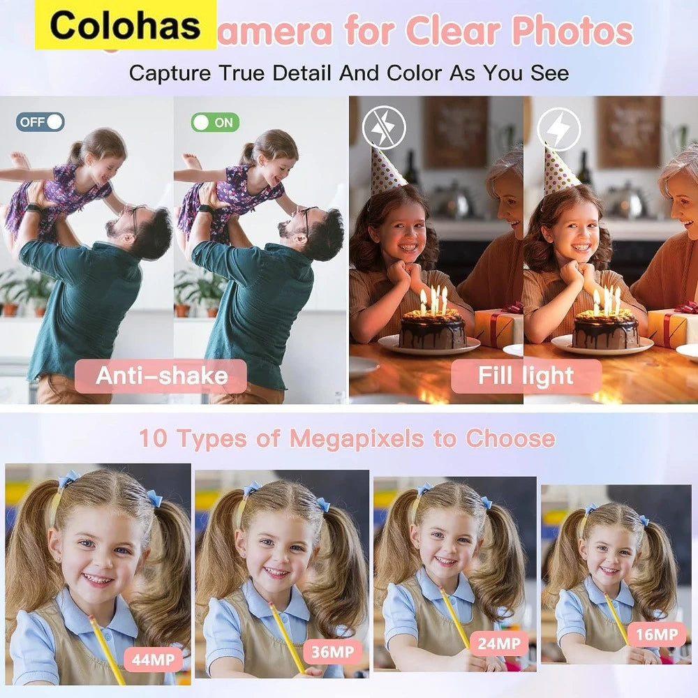 HD Digital Camera 44MP 1080P FHD Photography Camera Video Camcorder 16X Zoom Portable Vlogging Camera for Kids Adults Beginners Chewyzworld LLC