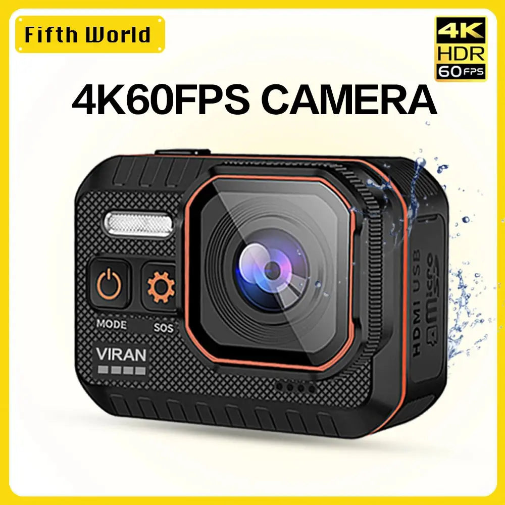 VIRAN Action Camera 4K60FPS wifi Remote Control 30m Waterproof 170° Wide Angle Action Camera Dash Cam Go Sport Camera pro Chewyzworld LLC