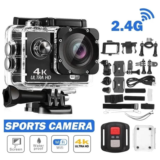 Action Camera Ultra HD 4K/30fps WiFi 2.0-inch 170D Underwater Waterproof Helmet Video Recording Cameras Sport Cam Chewyzworld LLC